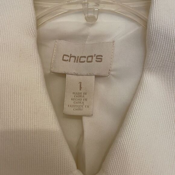 Chico’s Cream Blazer Jacket with large grommet detail - Picture 2 of 6